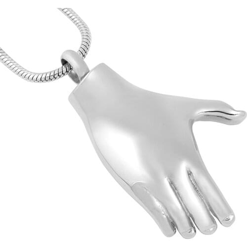 CMJ9715 Hold My Hand Palm Shape Cremation Jewelry Urn Necklace Keepsake Stainless Steel Jewelry for Ashes Lockets
