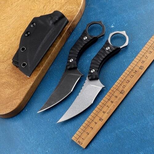 CS GO outdoor portable D2 steel multi-function claw knife G10 handle camping hunting self-defense tactics fixed blade claw knife