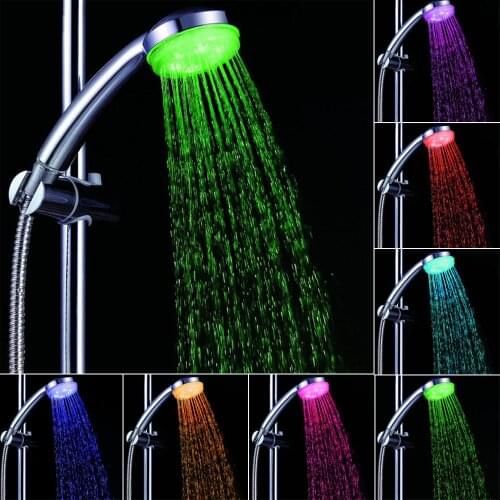 Colorful Head Home Bathroom 7 Colors Changing LED Shower Faucet Water Glow Light Durable High Quality Practical Delicate