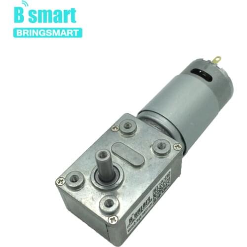 Bringsmart JGY-395 Worm Gear Motor DC 12 Volt Small Reducer Motor 12V Worm Reduction Gearbox Engine Self-locking Geared Motor