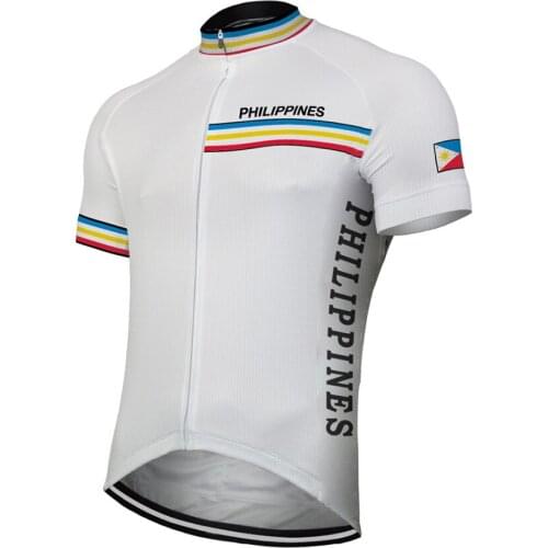 Philippines cycling jersey men bike wear white short sleeve cycling top summer mtb bicycle clothing breathable