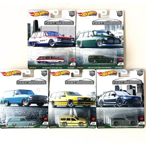 HotWheels 1:64 Cars Car Culture All Terrain FPY86-9C7B Audi RS6 Volvo850 Skylin Collectibles Real Riders Metal Diecast Model Car