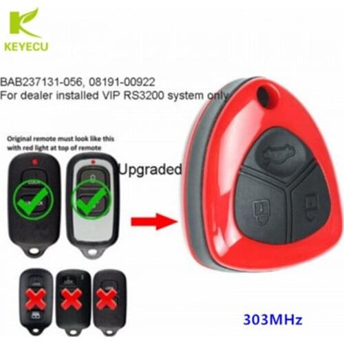 KEYECU Upgraded Replacement for Toyota Tundra Echo BAB237131-056 Remote Key With DEALER Installed RS3200 Keyless Entry Systems