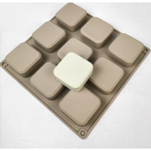 9 Holes Square Forms For Candle Pudding Cake Pan Silicone Mold Scented Candles Handmade Soap Mould HouseHold DIY Handmade Tools