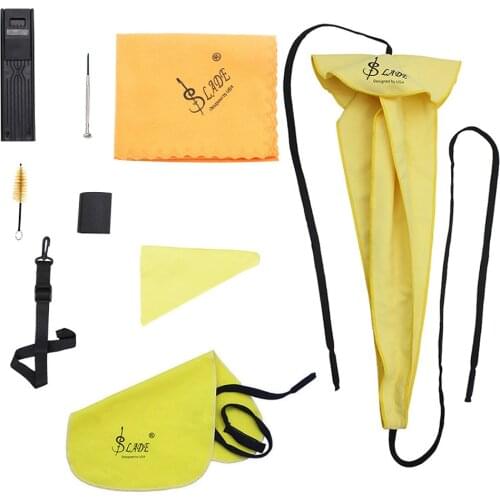 LADE Saxophone Cleaning Care Kit Belt Thumb Rest Cushion Reed Case Mouthpiece Brush Mini Screwdriver Cleaning Cloth