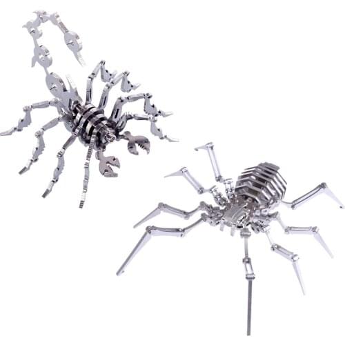 DIY Stainless Steel Metal Animal Puzzle Model Kit Assembly Crafts Gift Set - Little Scorpion+Spider King