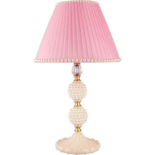 Mini Perla Series Pink Organza Pearl Headdress Lampshade