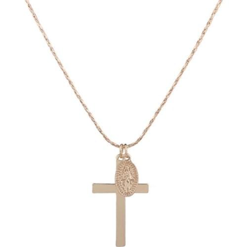 YOUREM gold color fashion classic Jesus cross necklaces for women men unisex jewelry good quality hot ce080
