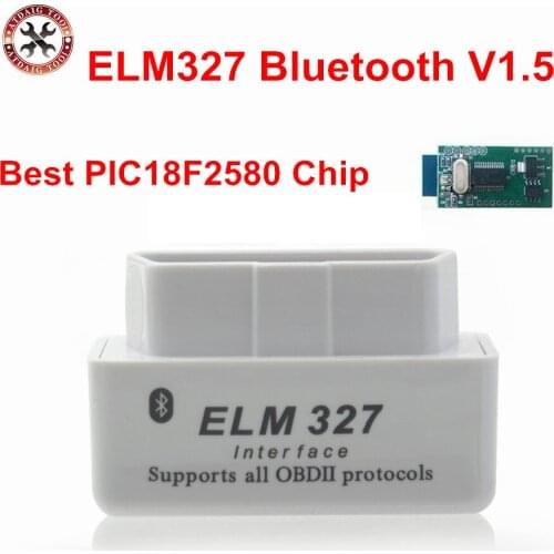 Latest V1.5 White Super Mini ELM327 Bluetooth OBD2 Scanner Smart Auto Code Reader Support All OBD 2 ii Protocols Android