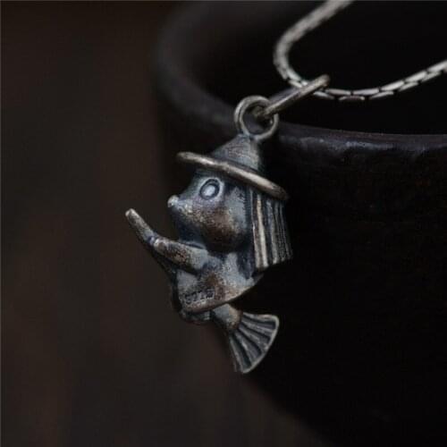 New Trendy Silver 925 Retro Necklace Pendant for Women Fashion Round Slide Pendants Party Jewelry Chain Jewelry Accessories