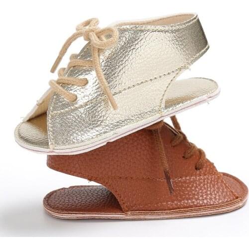 New bright color shiny men and women baby artificial PU baby soft leather cross lace soft bottom shoes toddler shoe