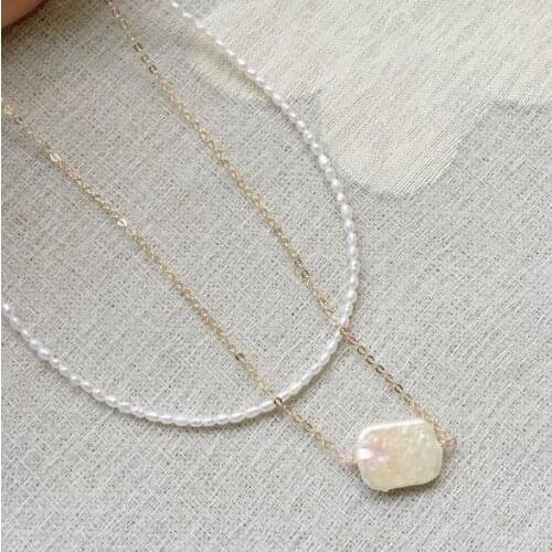 New Favorite Pearl Necklace 2-3mm Mini Baroque Pearl Strand Fine Jewelry Bridal Elegant Natural Freshwater Pearl Choker Necklace