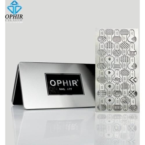 OPHIR Re-usable Metallic Airbrush Nail Stencil Geometrical Pattern Flowers Star Moon Templates Nail Tool for Airbrush Nail Paint