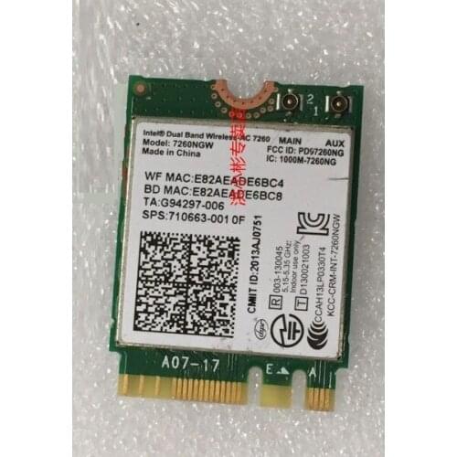 SSEA Wholesale New Wifi +4.0 Bluetooth card for Intel Dual Band Wireless AC 7260 7260NGW 867Mbps 802.11ac NGFF 2.4GHZ/5GHZ