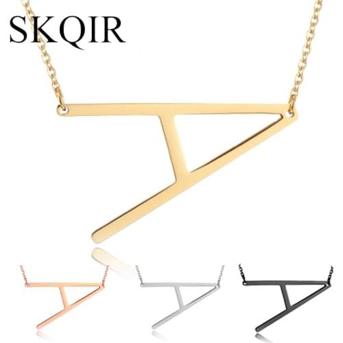 Personalized Initial Pendant Necklace Gold Color Stainless Steel Chain FashionLetter Charm Choker Necklace Elegant Jewelry Gift