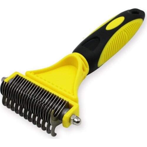 New Stainless Double-sided Pet Cat Dog Comb Brush Professional Large Dogs Open Knot Rake Knife Pet Grooming Products