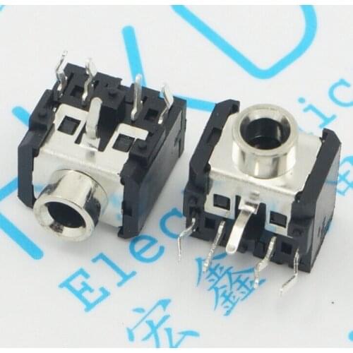 80pcs PJ306 pale Copper head headphone jack 3.5MM two-channel stereo jack socket audio connector