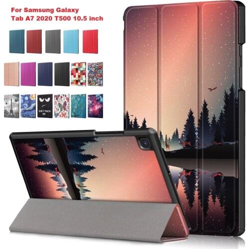 Colorful printed case For Samsung Galaxy Tab A7 2020 SM-T500 SM-T505 SM-T507 10.5" Slim Folding Stand Cover with Auto Wake Sleep