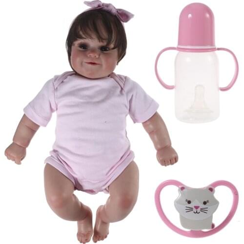 20" Realistic Baby Reborns Doll Smiling Newborn Doll Lifelike with Clothes Hair