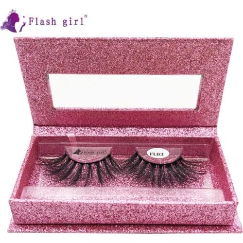 Flash Girl natural eyelash with beautiful box FL03 long 25mm 100% handmade natural soft eyelashes