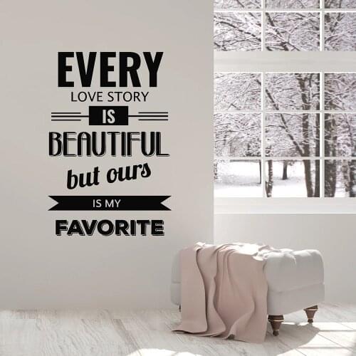 Romantic Words Quote Love Story Favorite Wall Stickers For Nursery Kids Room Vinyl Wall Decal Libing Room Bedroom Decoation W417