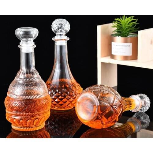 Glass Wine Bottle Decanter Household Wine Empty Bottle Dispenser Foreign Wine Bottle Wine Storage European Style Set Glass Cup