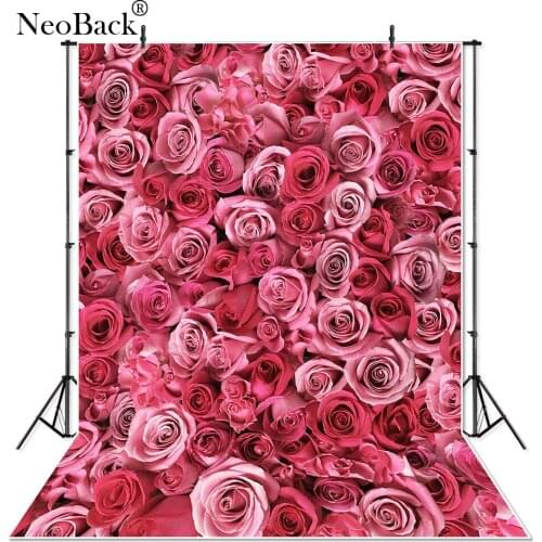 Thin Vinyl Pink Rose Floral Wall Photographic Backgrounds Children Kids Printed Photography Studio Portrait Photo backdrops