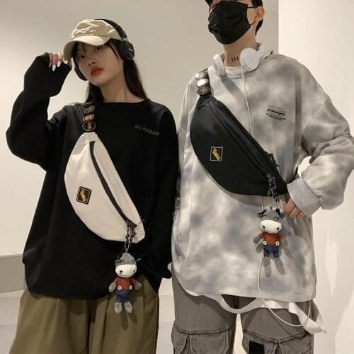 Unisex Trend Shoulder Pouch 2021 Fashion Waist Pack Cartoon Pendant Crossbody Pouch Men Chest Bag Hip Banana Bags Fanny Pack