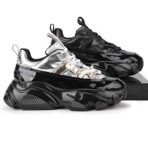 New 2021 Platform Sneakers Autumn Women Fashion Chunky Sneakers Female Black Silver Sneakers Wedges Shoes Women High Top