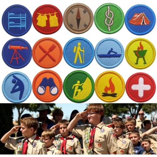 1 Pc 3D Boy Cartoon Backpack Embroidery Patch Camping Hiking Outdoor Reward Encouragement Badge Backpack Hat Clothes Applique