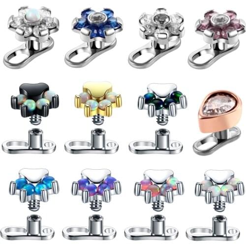 1PC G23 Titanium Micro Dermal Anchor Base Skin Diver Steel Tops Titanium Mirco Dermal Piercings Hide in Skin Screw Body Jewelry