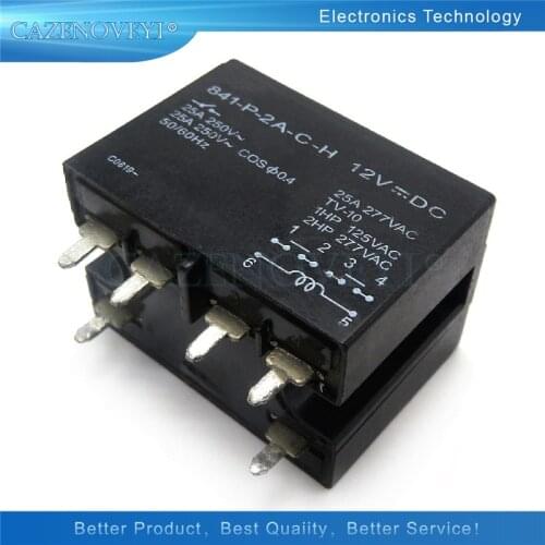 1pcs/lot 841-P-2A-C-H 12VDC Relay 25A 6-PIN In Stock