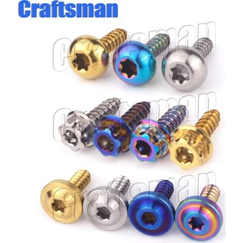 1Pcs Titanium Screw M4x17 M5x17 6x17 5x25mm Self-Tapping Button Torx Flange Head Screw Bolt for Motorcycle Bike Car
