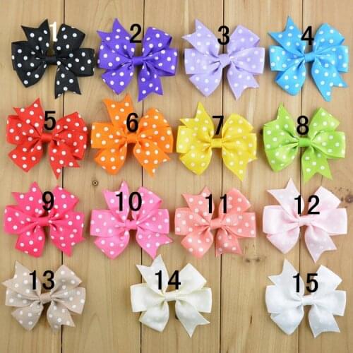 15 pcs/lot , Polka dot Ribbon bow for headband or clips