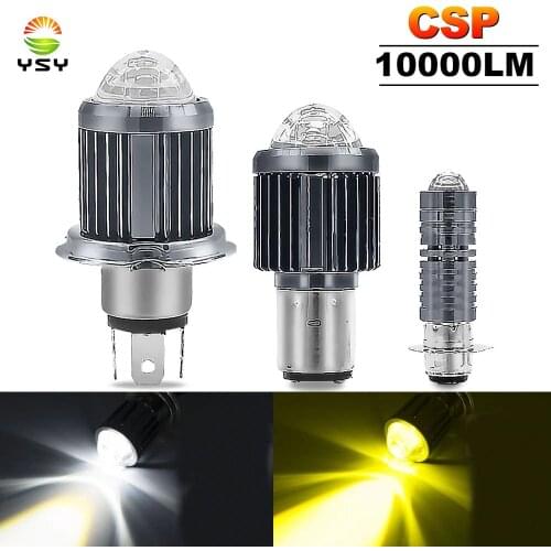 H4 H6 BA20D moto Led Motorcycle Headlight Bulbs CSP lens Moto 6000LM Hi Lo Lamp Scooter ATV Accessories Fog Lights 6000K 9-80v