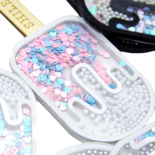 2pcs Quicksand Acrylic Liquid Quicksand Shaker Phone Cover DIY Accessories Sequin Ice Cream Patch Cases,1Yc6118