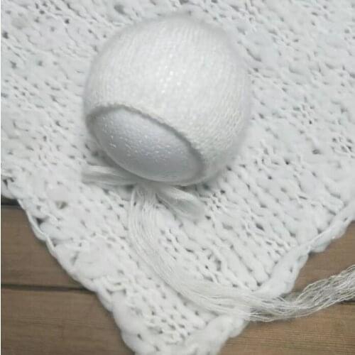 50*50cm Handcraft Acrylic Fiber Blanket+hat Basket Stuffer Filler Newborn Baby Photography Background