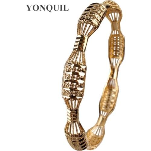 Gold Cuff Bracelet Charm Cuff Bracelet For Women Round Indian Jewelry Bangles New Jewelry Lady Holiday Gifts Accessories