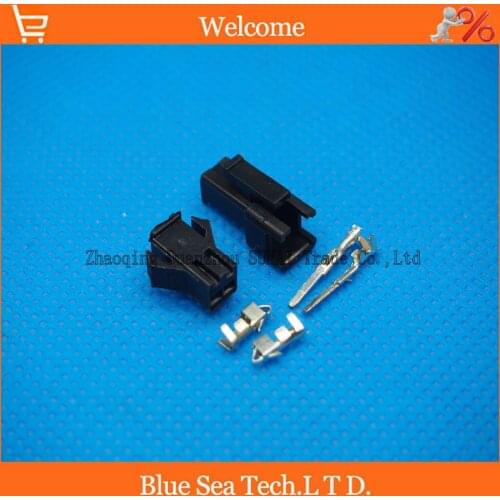 Black 2Pin/way male&female connector 2.54mm SM-2P for car / boat / ship ect