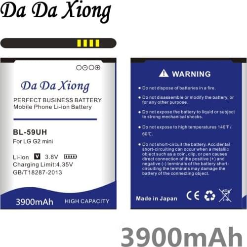 Da Da Xiong 3900mAh BL59UH BL-59UH Battery for LG G2 mini D620 D620R D620K D618 D315 F70 D410 L65 D285
