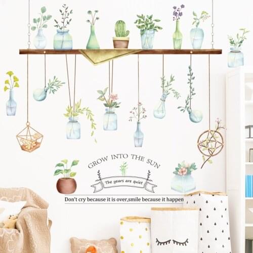 DIY Green Plant Home Decor Wall Sticker Flower Living Room Bedroom Wall Decal Mural Painting