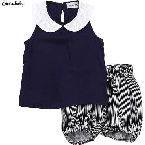 Emmababy 2Pcs Clothes Set!! Toddler Kids Baby Girls T-shirt Tops+short Pants Set Kids Clothes Outfits