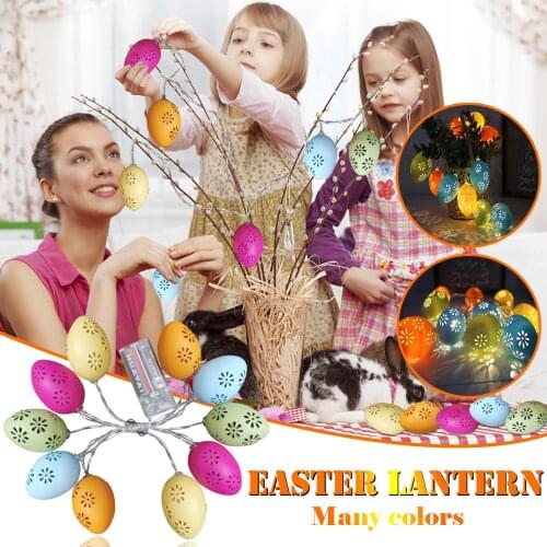 Easter Eggs Wire String Lights Operated Light Holiday Party Home Decor Lamps Home Decoration Accessories without Battery