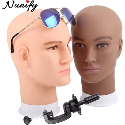 Nunify Big Size Wig Head For Hair Style Making Hat Display Female Doll Head Bald Mannequin Head With Free Table Stand Wig Holder