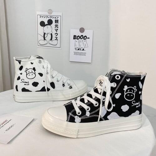 Woman High-top Canvas Shoes Brand Women Platform Sneakers 2021 Autumn New Ankle Boots Sports Casual White Vulcanized Shoes Woman