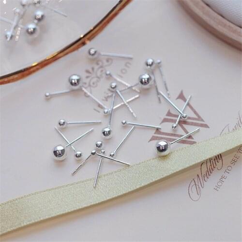 Minimalist Female Small 2/3/4/5mm Round Stud Earrings 100% Real 925 Sterling Silver Wedding Earrings For Women Dainty Gift