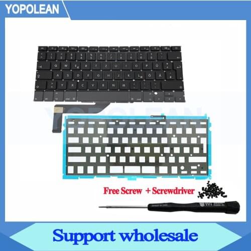 New Germany German Keyboard With Backlight For Macbook Pro Retina 15" A1398 2012 2013 2014 2015 Years