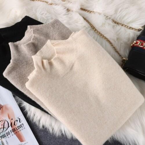 Autumn winter cashmere sweaters women fashion turtleneck pullover slim long sleeve 2021 knitted Jumper Soft Warm Pull Femme