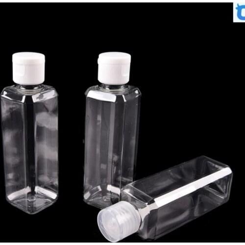 100ml portable transparent plastic empty square bottle travel cosmetic container accessories