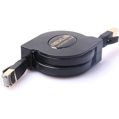 Portable Notebook CAT7 RJ45 Pure Copper Network Cable 8-core Twisted Pair 1.5m 10G Retractable Cable Computer Accessories